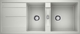 BLANCO METRA 8 S, SILGRANIT, pearl grey, w/o drain remote control, reversible, 800 mm min. cabinet size