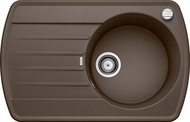BLANCO RONDOVAL 45 S, SILGRANIT, coffee, with drain remote control, reversible, 450 mm min. cabinet size