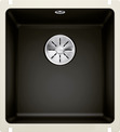 BLANCO SUBLINE 375-U, Ceramic PuraPlus, black, w/o drain remote control, w/o bowl layout, 450 mm min. cabinet size