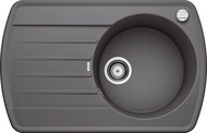 BLANCO RONDOVAL 45 S, SILGRANIT, rock grey, with drain remote control, reversible, 450 mm min. cabinet size