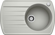 BLANCO RONDOVAL 45 S, SILGRANIT, pearl grey, with drain remote control, reversible, 450 mm min. cabinet size