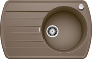 BLANCO RONDOVAL 45 S, SILGRANIT, nutmeg, with drain remote control, reversible, 450 mm min. cabinet size