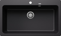 BLANCO NAYA XL 9, SILGRANIT, schwarz, ohne Ablauffernbedienung, keine Beckenlage, 900 mm Untermaß