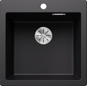 BLANCO PLEON 5, SILGRANIT, schwarz, ohne Ablauffernbedienung, keine Beckenlage, 500 mm Untermaß