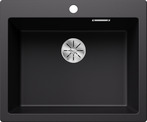 BLANCO PLEON 6, SILGRANIT, schwarz, ohne Ablauffernbedienung, keine Beckenlage, 600 mm Untermaß