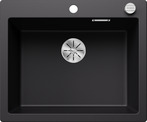 BLANCO PLEON 6, SILGRANIT, schwarz, mit Ablauffernbedienung, keine Beckenlage, 600 mm Untermaß