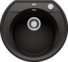 BLANCO RONDOVAL 45, SILGRANIT, black, with drain remote control, w/o bowl layout, 450 mm min. cabinet size