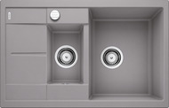 BLANCO METRA 6 S Compact, SILGRANIT, alu metallic, with drain remote control, reversible, 600 mm min. cabinet size