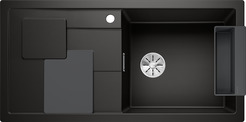 BLANCO SITY XL 6 S, SILGRANIT, black, w/o drain remote control, with accessories, Bowl right, 600 mm min. cabinet size