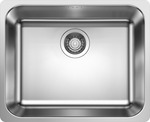 BLANCO S-STYLE 500-IF, Stainless steel brushed finish, w/o drain remote control, w/o accessories, w/o bowl layout, 600 mm min. cabinet size