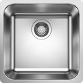 BLANCO S-STYLE 400-IF, Stainless steel brushed finish, w/o drain remote control, w/o accessories, w/o bowl layout, 450 mm min. cabinet size