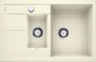 BLANCO METRA 6 S Compact, SILGRANIT, jasmine, with drain remote control, reversible, 600 mm min. cabinet size