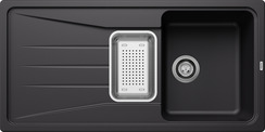 BLANCO SONA 6 S, SILGRANIT, black, w/o drain remote control, with colander, reversible, 600 mm min. cabinet size