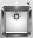 BLANCO SUPRA 400-IF/A, Stainless steel brushed finish, with drain remote control, w/o bowl layout, 450 mm min. cabinet size