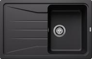 BLANCO SONA 45 S, SILGRANIT, schwarz, ohne Ablauffernbedienung, reversibel, 450 mm Untermaß