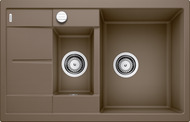 BLANCO METRA 6 S Compact, SILGRANIT, nutmeg, with drain remote control, reversible, 600 mm min. cabinet size