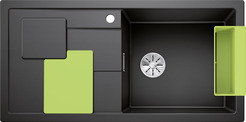 BLANCO SITY XL 6 S, SILGRANIT, anthracite, w/o drain remote control, with accessories, Bowl right, 600 mm min. cabinet size