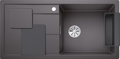 BLANCO SITY XL 6 S, SILGRANIT, rock grey, w/o drain remote control, with accessories, Bowl right, 600 mm min. cabinet size