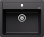 BLANCO LEGRA 6, SILGRANIT, schwarz, ohne Ablauffernbedienung, keine Beckenlage, 600 mm Untermaß