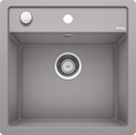 BLANCO DALAGO 5-F, SILGRANIT, alu metallic, with drain remote control, w/o bowl layout, 500 mm min. cabinet size