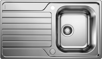 BLANCO DINAS 45 S, Stainless steel brushed finish, with drain remote control, reversible, 450 mm min. cabinet size
