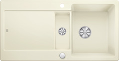 BLANCO IDENTO 6 S, Ceramic PuraPlus, magnolia glossy, with drain remote control, reversible, 600 mm min. cabinet size