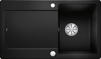 BLANCO IDENTO 45 S, Ceramic PuraPlus, black, with drain remote control, reversible, 450 mm min. cabinet size