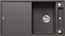BLANCO AXIA III 5 S, SILGRANIT, coffee, incl. cutting board glass, reversible, 500 mm min. cabinet size