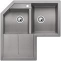 BLANCO METRA 9 E, SILGRANIT, alu metallic, w/o drain remote control, Bowl right, 900 mm min. cabinet size