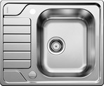 BLANCO DINAS 45 S Mini, Edelstahl Bürstfinish, mit Ablauffernbedienung, reversibel, 450 mm Untermaß