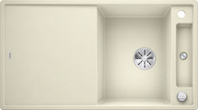 BLANCO AXIA III 5 S, SILGRANIT, jasmine, incl. cutting board glass, reversible, 500 mm min. cabinet size