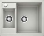 BLANCO METRA 6, SILGRANIT, pearl grey, with drain remote control, reversible, 600 mm min. cabinet size