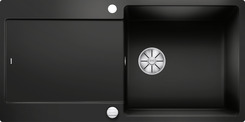 BLANCO IDENTO XL 6 S-F, Ceramic PuraPlus, black, with drain remote control, reversible, 600 mm min. cabinet size