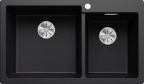 BLANCO PLEON 9, SILGRANIT, black, w/o drain remote control, Bowl left, 900 mm min. cabinet size