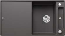 BLANCO AXIA III 5 S-F, SILGRANIT, rock grey, incl. cutting board glass, reversible, 500 mm min. cabinet size