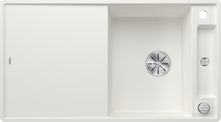BLANCO AXIA III 5 S-F, SILGRANIT, white, incl. cutting board glass, reversible, 500 mm min. cabinet size
