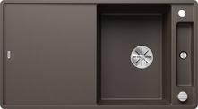 BLANCO AXIA III 5 S-F, SILGRANIT, coffee, incl. cutting board glass, reversible, 500 mm min. cabinet size
