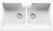 BLANCO IDESSA 9, Ceramic, crystal white glossy, w/o drain remote control, w/o bowl layout, 900 mm min. cabinet size