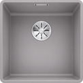 BLANCO SUBLINE 400-F, SILGRANIT, alu metallic, w/o drain remote control, w/o bowl layout, 500 mm min. cabinet size