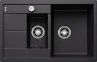 BLANCO METRA 6 S Compact, SILGRANIT, noir, vidage automatique, réversible, 600 mm Taille sous meuble min.