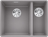 BLANCO SUBLINE 340/160-F, SILGRANIT, alu metallic, w/o drain remote control, Bowl left, 600 mm min. cabinet size