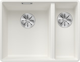 BLANCO SUBLINE 340/160-F, SILGRANIT, white, w/o drain remote control, Bowl left, 600 mm min. cabinet size