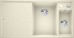 BLANCO AXIA III 6 S without pop-up waste, SILGRANIT, jasmine, incl. cutting board glass, Bowl right, 600 mm min. cabinet size