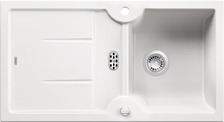 BLANCO IDESSA 5 S, Ceramic, crystal white glossy, with drain remote control, reversible, 500 mm min. cabinet size