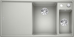 BLANCO AXIA III 6 S without pop-up waste, SILGRANIT, pearl grey, incl. cutting board glass, Bowl right, 600 mm min. cabinet size