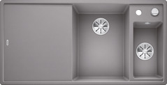 BLANCO AXIA III 6 S without pop-up waste, SILGRANIT, alu metallic, incl. cutting board glass, Bowl right, 600 mm min. cabinet size