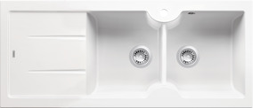 BLANCO IDESSA 8 S, Ceramic, crystal white glossy, w/o drain remote control, Bowl right, 800 mm min. cabinet size