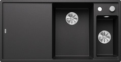 BLANCO AXIA III 6 S with pop-up waste, SILGRANIT, anthracite, incl. cutting board glass, Bowl right, 600 mm min. cabinet size