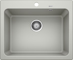 BLANCO NAYA 6, SILGRANIT, pearl grey, w/o drain remote control, w/o bowl layout, 600 mm min. cabinet size