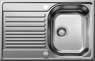 BLANCO TIPO 45 S Compact, Stainless steel natural finish, with drain remote control, reversible, 450 mm min. cabinet size